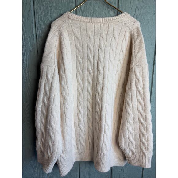 J.Crew Merino Wool Blend Relaxed Cable-Knit Cardigan, M/L $188 - Picture 7 of 8